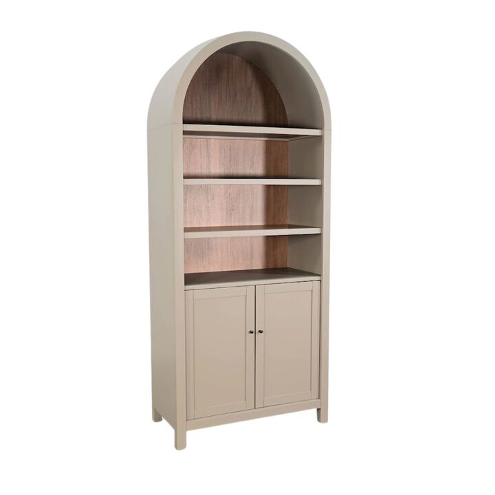Starlight Canyon Home Brown Solid Wood Arched Cabinet with Doors, Hutch Cabinet with Storage