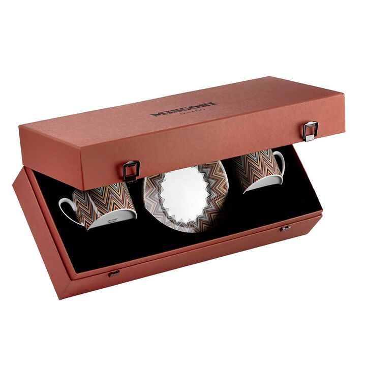 Tea Cup & Saucer ZIG ZAG JARRIS 148 Set of 2, cup diam. 3.35", H 2.36", saucer diam. 6.1"