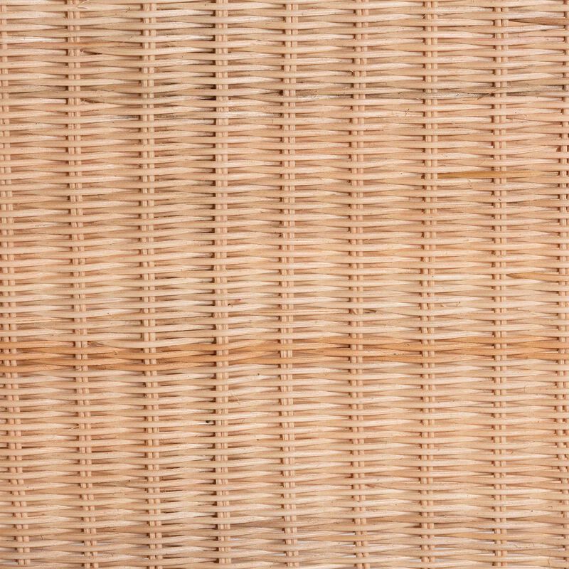 bali & pari Eloisa Natural Rattan End Table - Handwoven Wicker 2-Tier Side Table with Scalloped Border for Living Room or Bedroom