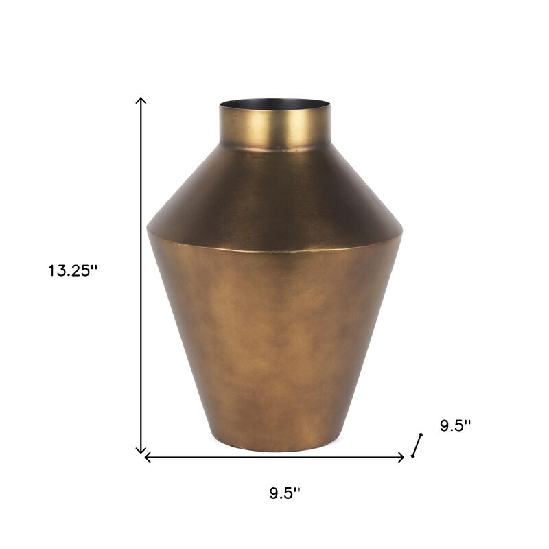 HomeRoots 13" Antiqued Bronze Metal Table Vase image number 2