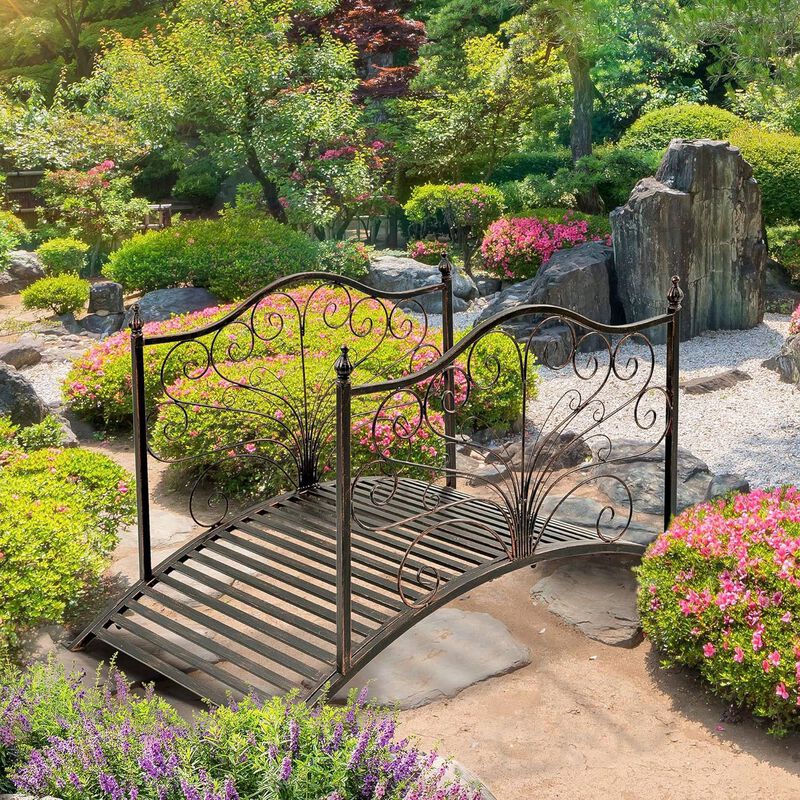 Outdoor Garden Bridge for Decorative Landscaping and Yard Accents
