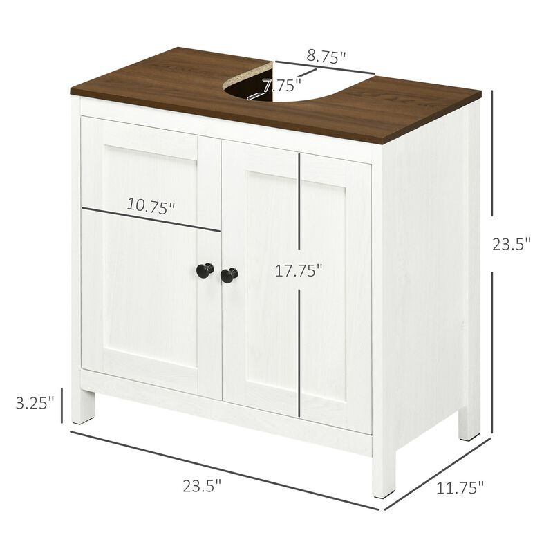 Antique White Sink Cabinet: Modern Bathroom Floor Standing Storage with Adjustable Shelf