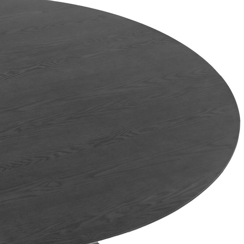 Glamour Home Blair Black Round Wood Dining Table with Tripod Style Base