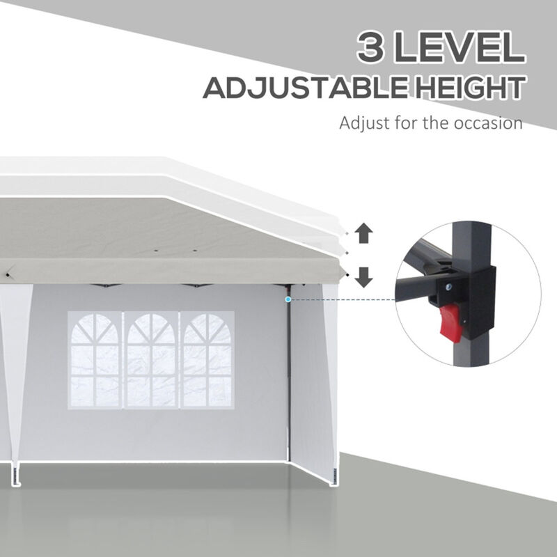 Pop-Up Canopy Party Tent with 4 Sidewalls for Outdoor Events