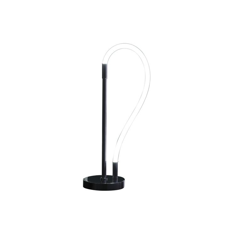 HomeRoots 21" Silver Bedside Led Table Lamp