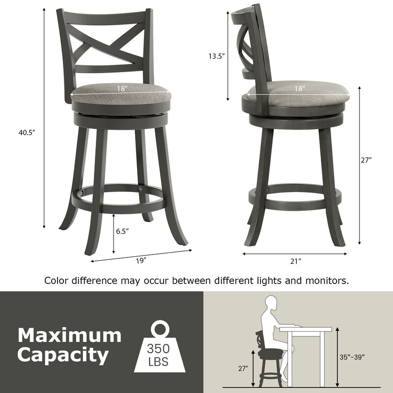 Set of 2 Swivel Bar Stools Stylish and Comfortable Seating for Any Space