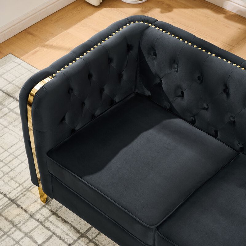 Klurox Velvet accent Loveseat image number 5