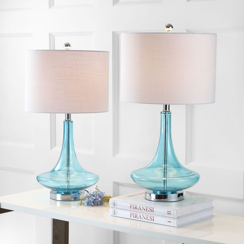 Cecile Glass Teardrop LED Table Lamp (Set of 2)