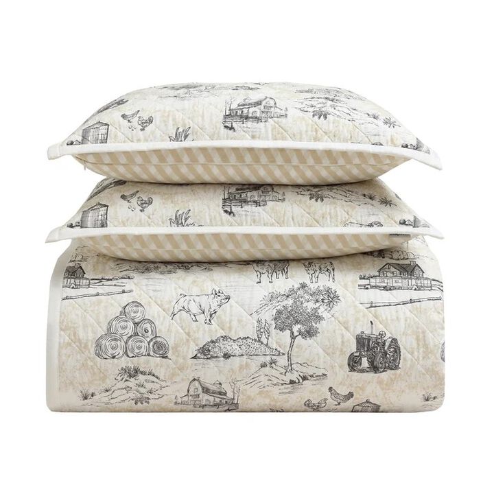 Farm Life King Reversible Quilt Set