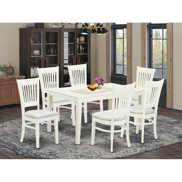7-pc Modern Dinette set with 6 amazing wooden dining chairs