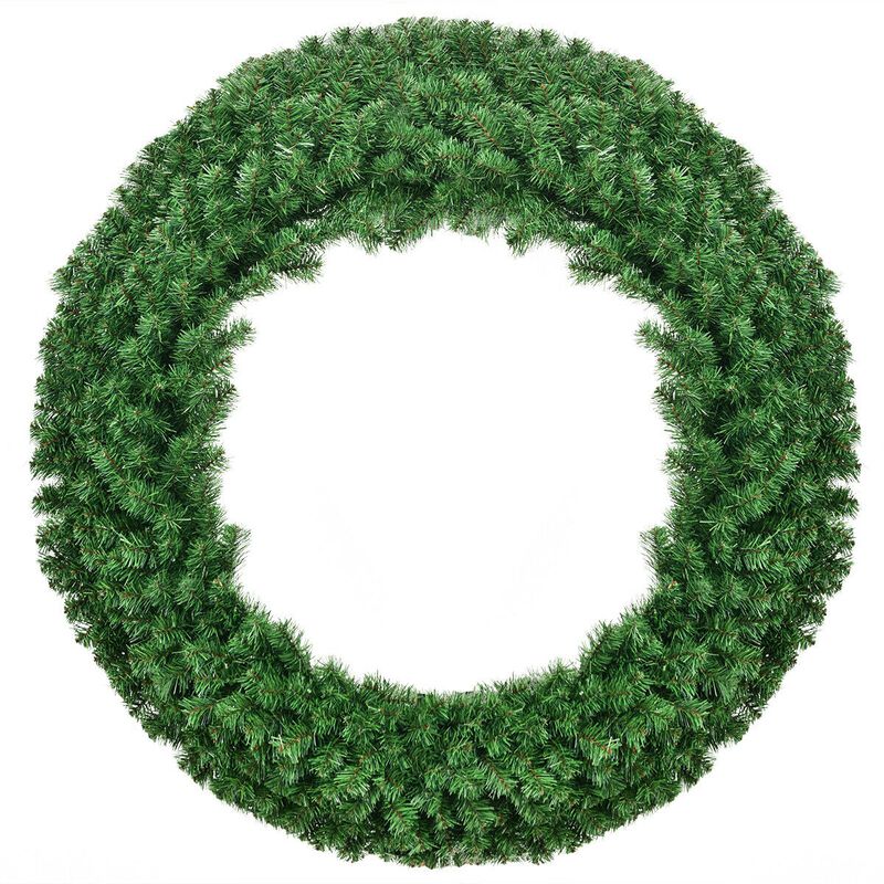 48 Inch Pre-lit Cordless Artificial Christmas Wreath image number 0
