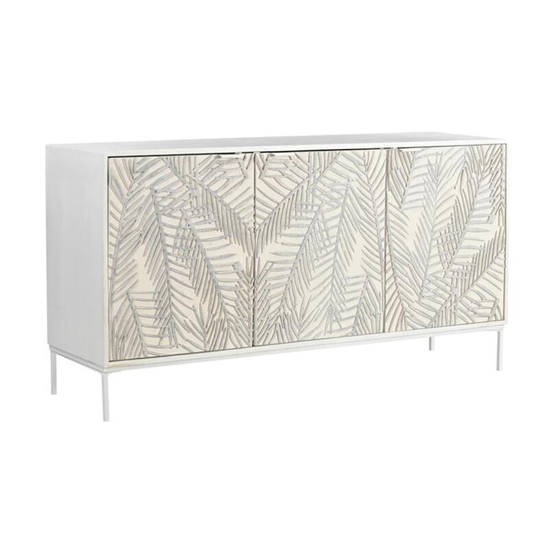 World Interiors Isla 57" Sideboard with Three Doors in Coastal White image number 0
