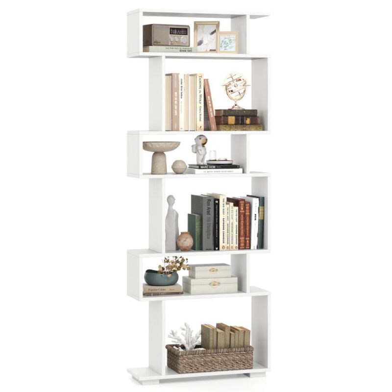 Hivvago 6-Tier Geometric Bookshelf with 2 Anti-Tipping Kits for Home Office