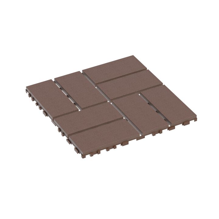 Plastic Interlocking Deck Tiles, 44 Pack 12"x12" Waterproof Patio Flooring for Outdoor and Indoor