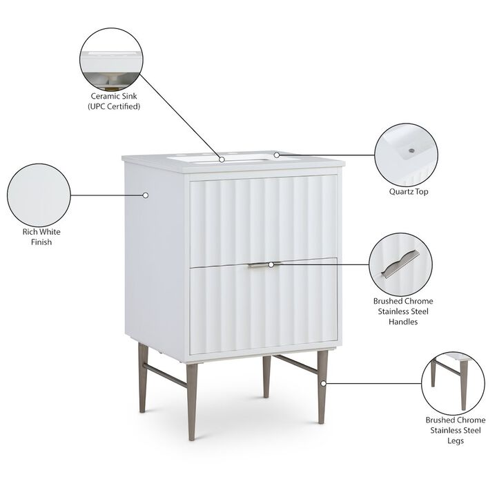 Meridian Furniture Modernist White Bathroom Vanity