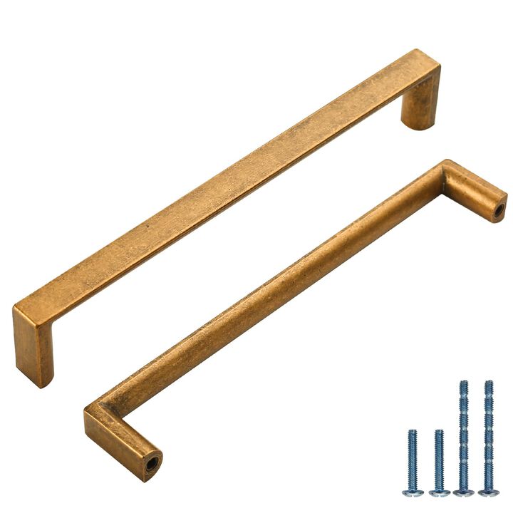 KNOKLOCK 10 Pack 6.3 Inch(160mm) Kitchen Cabinet Handles Antique Brass Cabinet Pulls Kitchen Cabinet Hardware Drawer Pulls for D