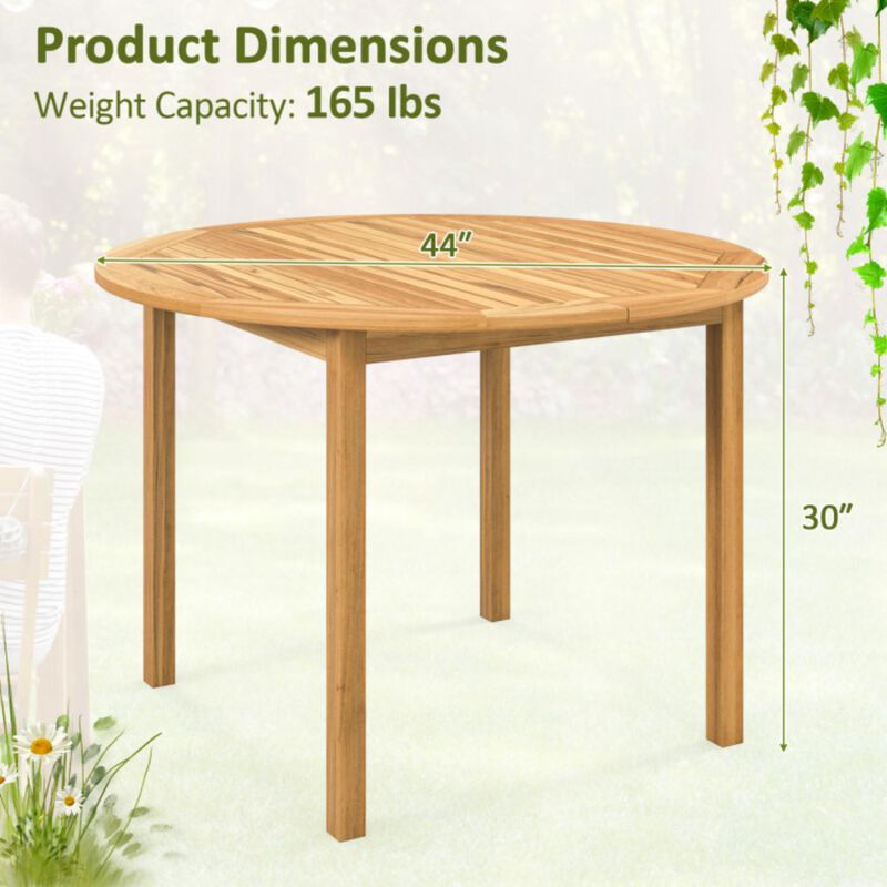 Hivvago 4-Person Large Round Outdoor Dining Table
