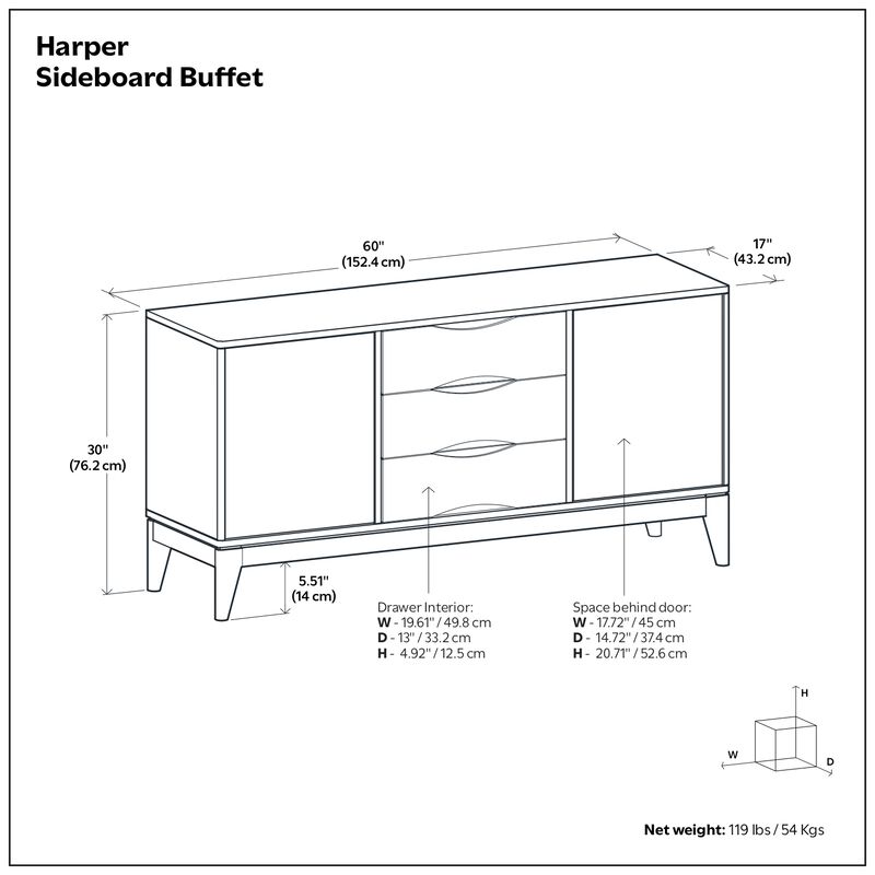 Gepmix Rubber Wood Sideboard image number 6