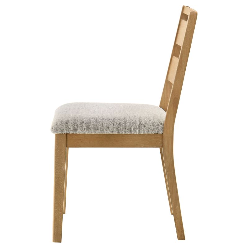 Brion Ladderback Dining Chair, Set of 2, Boucle Fabric, Wash Oak Wood image number 4