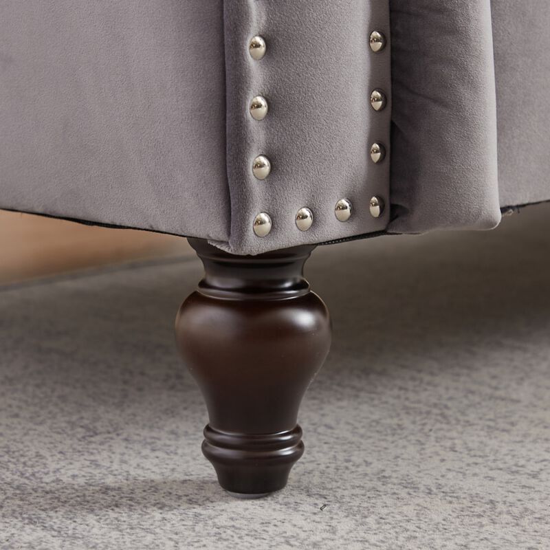 Frak 58.5" Velvet Chesterfield Loveseat image number 7