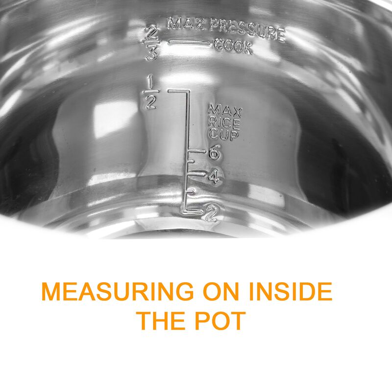 MegaChef 6 Quart Stainless Steel Electric Digital Pressure Cooker with Lid