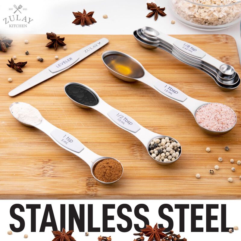 Stackable Dual Sided Magnetic Measuring Spoons Set of 8