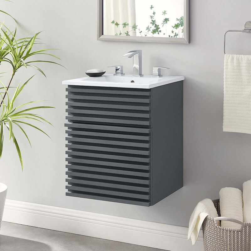 Render 18" Wall-Mount Bathroom Vanity image number 7