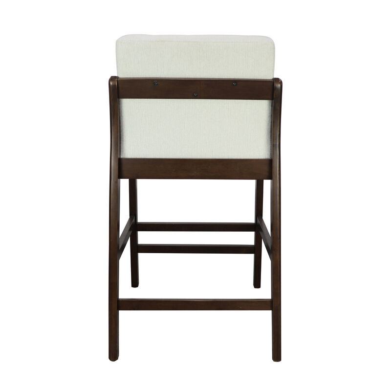 Christopher Knight Home Pietra Mid-Century Modern Rubberwood Upholstered Bar Stools (Set of 2) image number 5