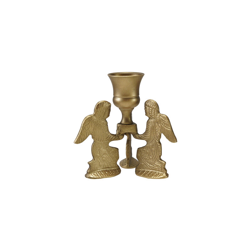 Gilded Angel Zinc Taper Candle Holder image number 0