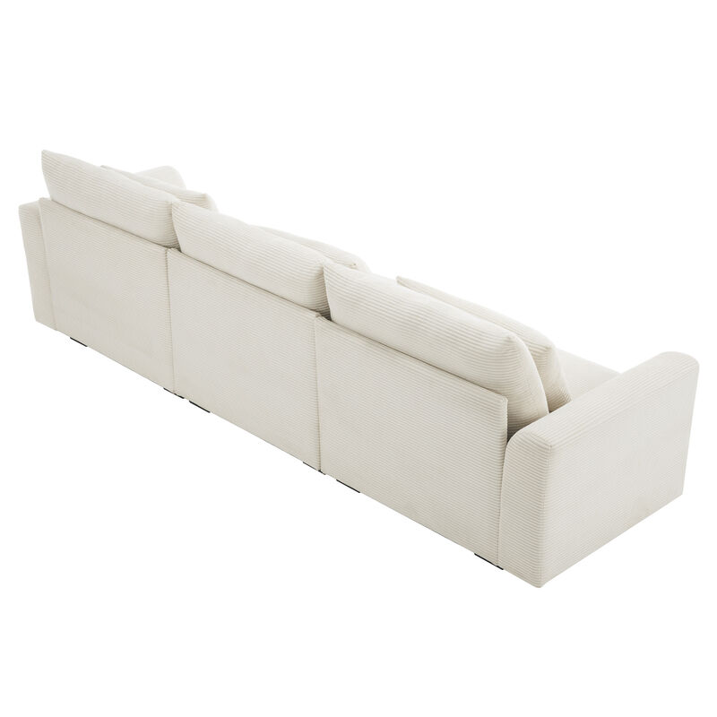 Merax 3 Seater Deep Seat Corduroy Sofa Couch image number 4