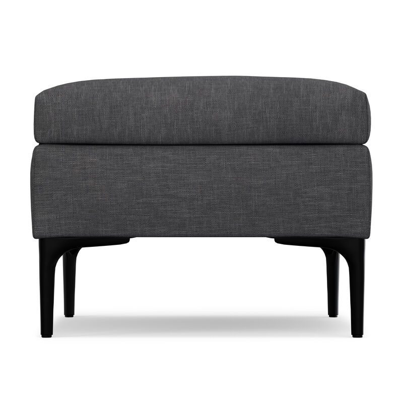 Rebecca 36 inch Wide Mid Century Rectangle Rectangular Coffee Table&nbsp;Storage Ottoman with Lift Up Lid in Slate Grey Polyester linen Look, Assembled image number 4