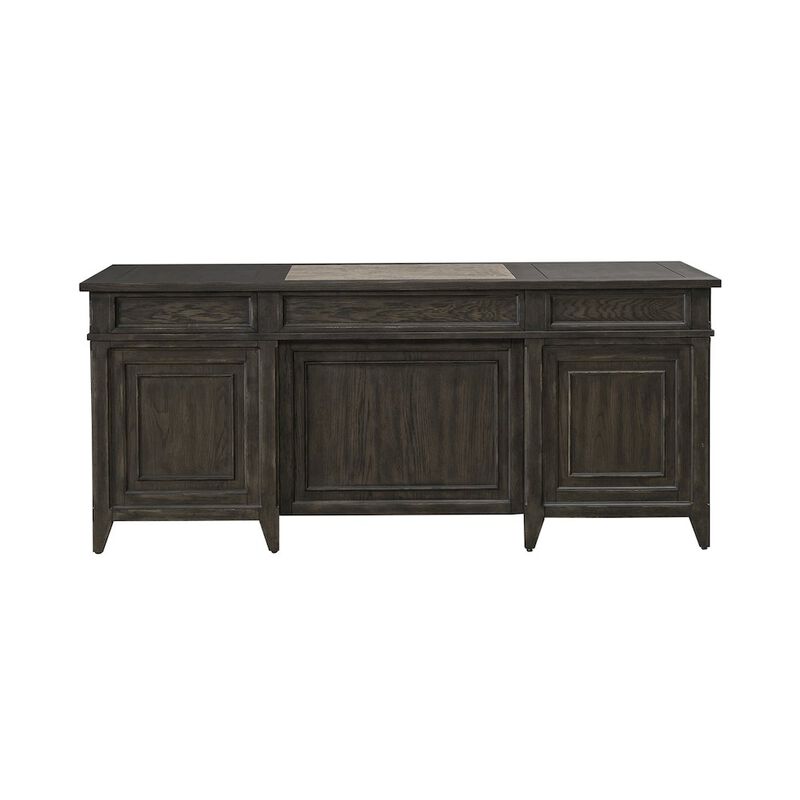 Liberty Furniture Executive Desk in Rubberwood Solids w/ Split Heart White Oak Veneers image number 3
