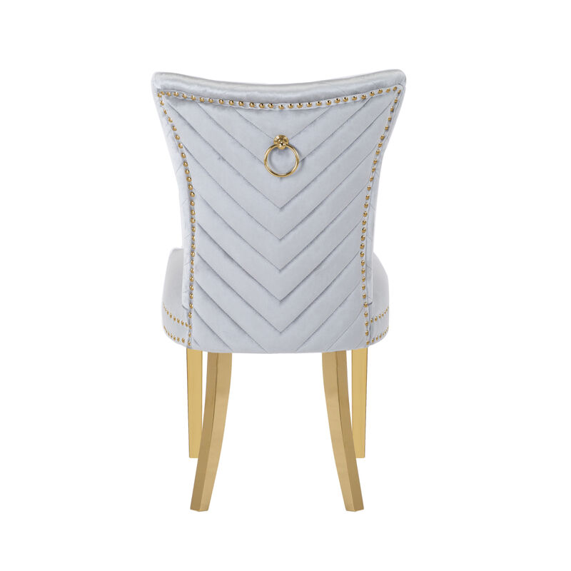 Eva 2 Piece Dining Chairs Finished with Velvet Fabric