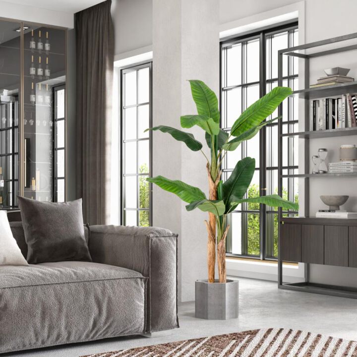 Hivvago 5.5/6.5 Feet Tall Artificial Banana Tree with 10/27 Large Leaves