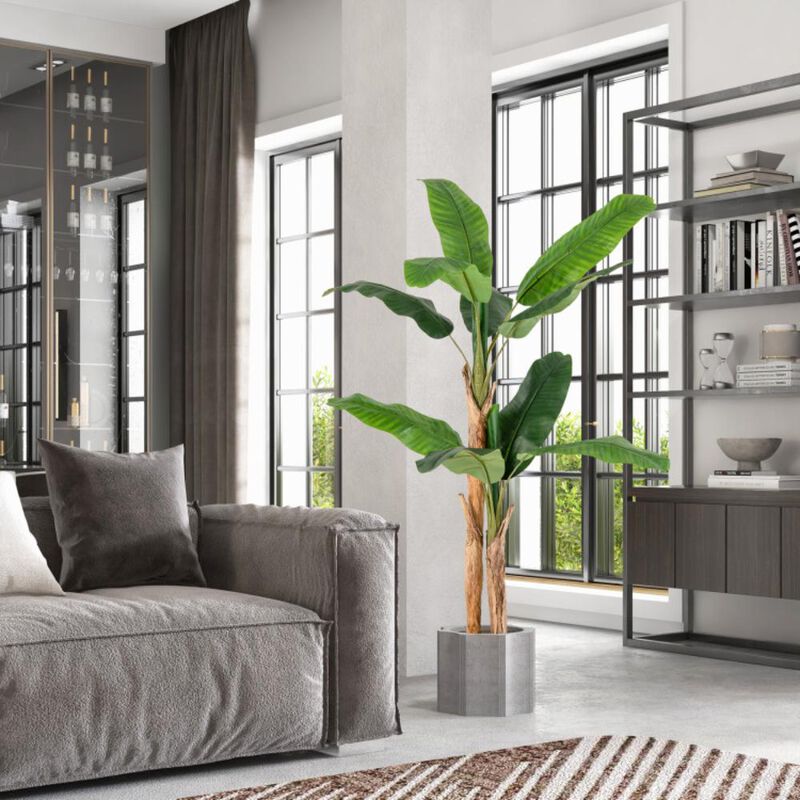 Hivvago 5.5/6.5 Feet Tall Artificial Banana Tree with 10/27 Large Leaves