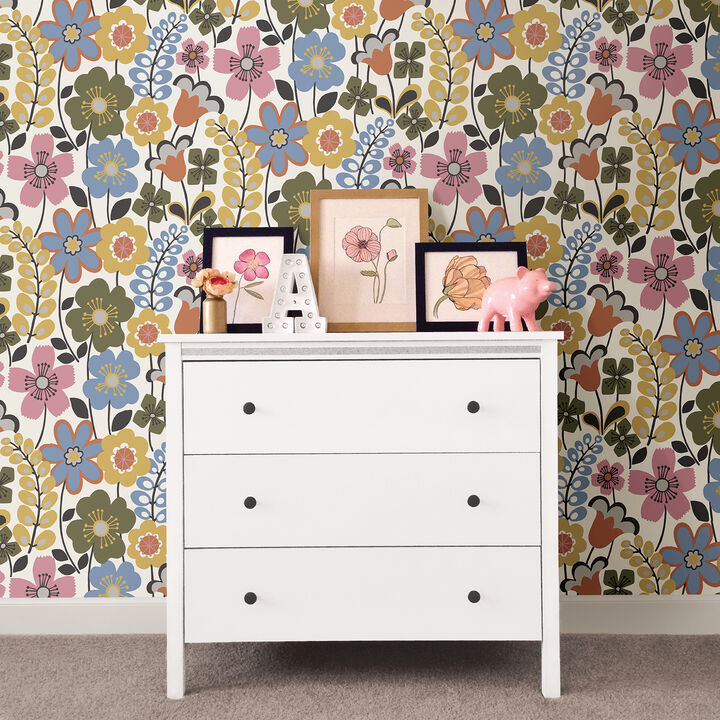 Piper Multicolor Floral Wallpaper