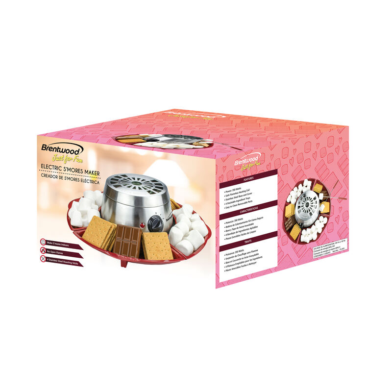 Brentwood TS-603 Indoor Electric Stainless Steel 8 Piece Smores Maker Set