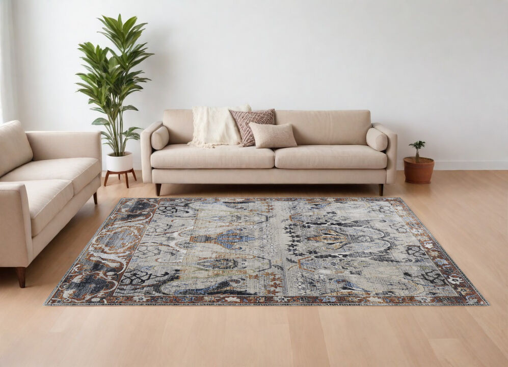 HomeRoots Ikat Power Loom Area Rug