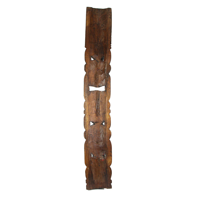 Set of 3 Double Tiki Mask Totem Hand Carved Wall Decor Tribal Sculpture 40 Inch image number 2