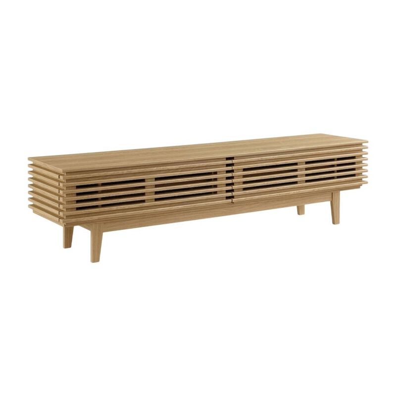 Brown wood TV stand with sleek design and sturdy construction image number 0