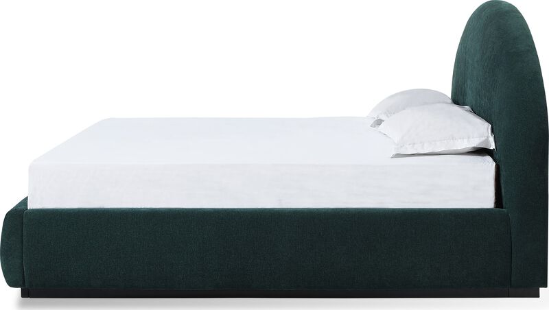 Flex Queen-size Upholstered Bed in Emerald Chenille