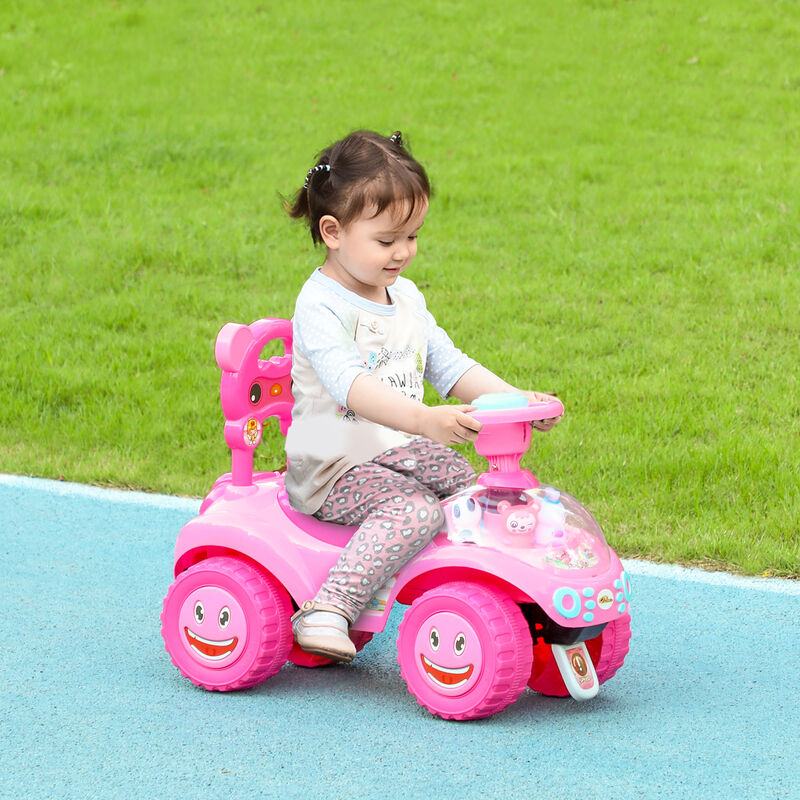 BreeBe Foot to Floor Toddler Push Car w/ Horn, Light, Music, Anti-Over-Backwards Device & Underseat Storage image number 1