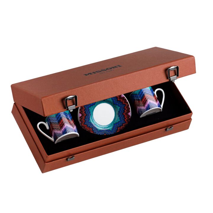 Coffee Cup & Saucer STARLIGHT Set of 2, cup diam. 2.36", H 2.4", saucer diam. 4.72"