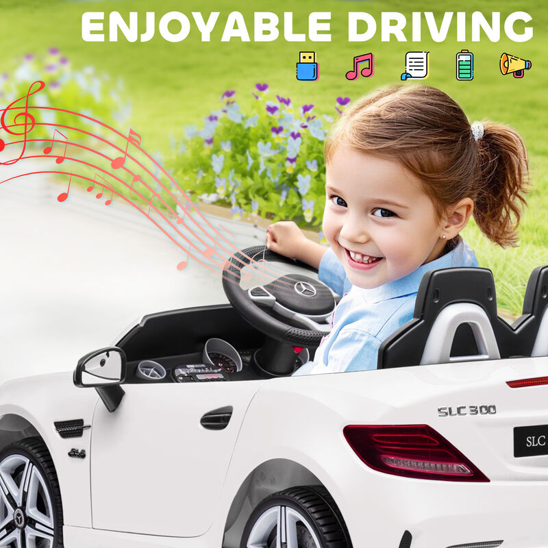 BreeBe Mercedes SLC 300 Licensed Kids Electric Car with Remote Control, 12V Battery Powered Kids Ride on Car with Music, Lights image number 5