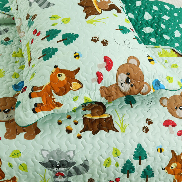MarCielo Kids Quilt Set Bedspread Coverlet Set.