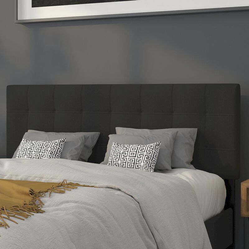 Flash Furniture Tufted Upholstered Queen Size Headboard in Black Fabric image number 5