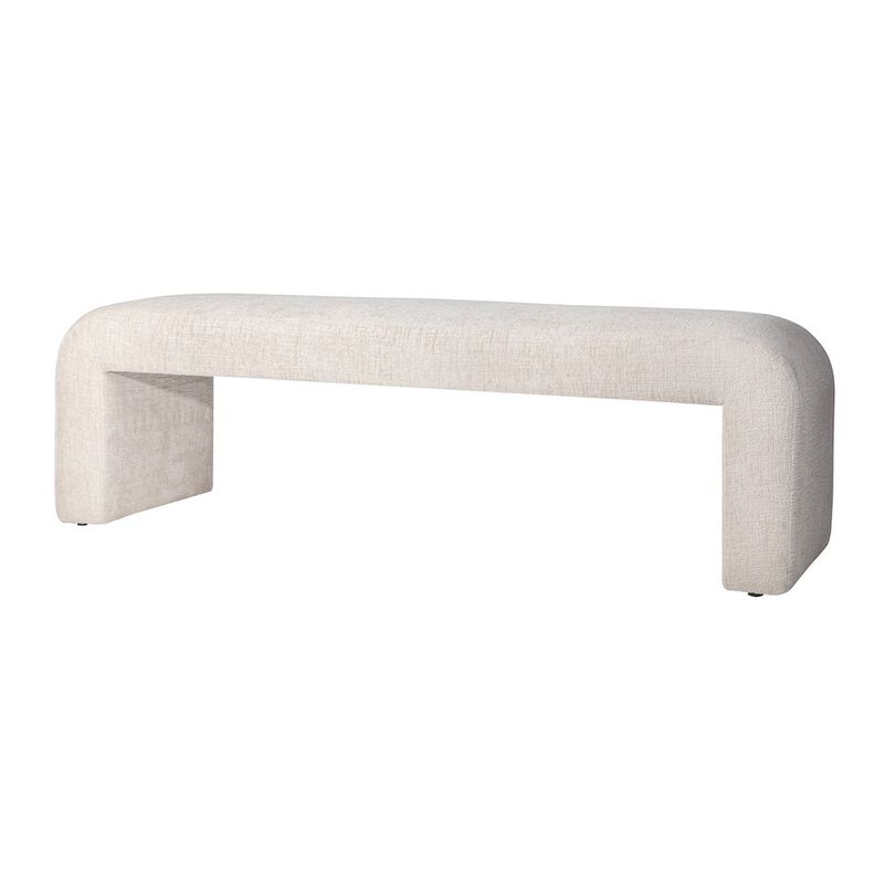 Jofran Sophia Modern Luxury Curved Upholstered Waterfall Jacquard Bench - Large