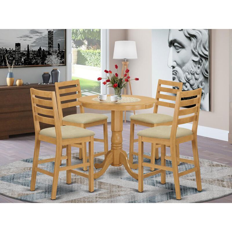 5 Pc counter height Dining room set - high Table and 4 counter height Chairs.