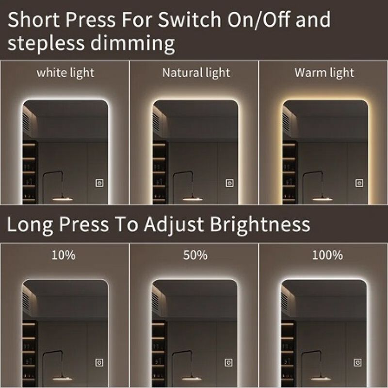 Wall Mounted Full Length Lighted 65" Full Body LED Vanity Mirror image number 5