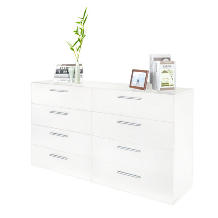 Modern 8-Drawer Double Dresser, Large Storage Cabinet for Bedroom & Home